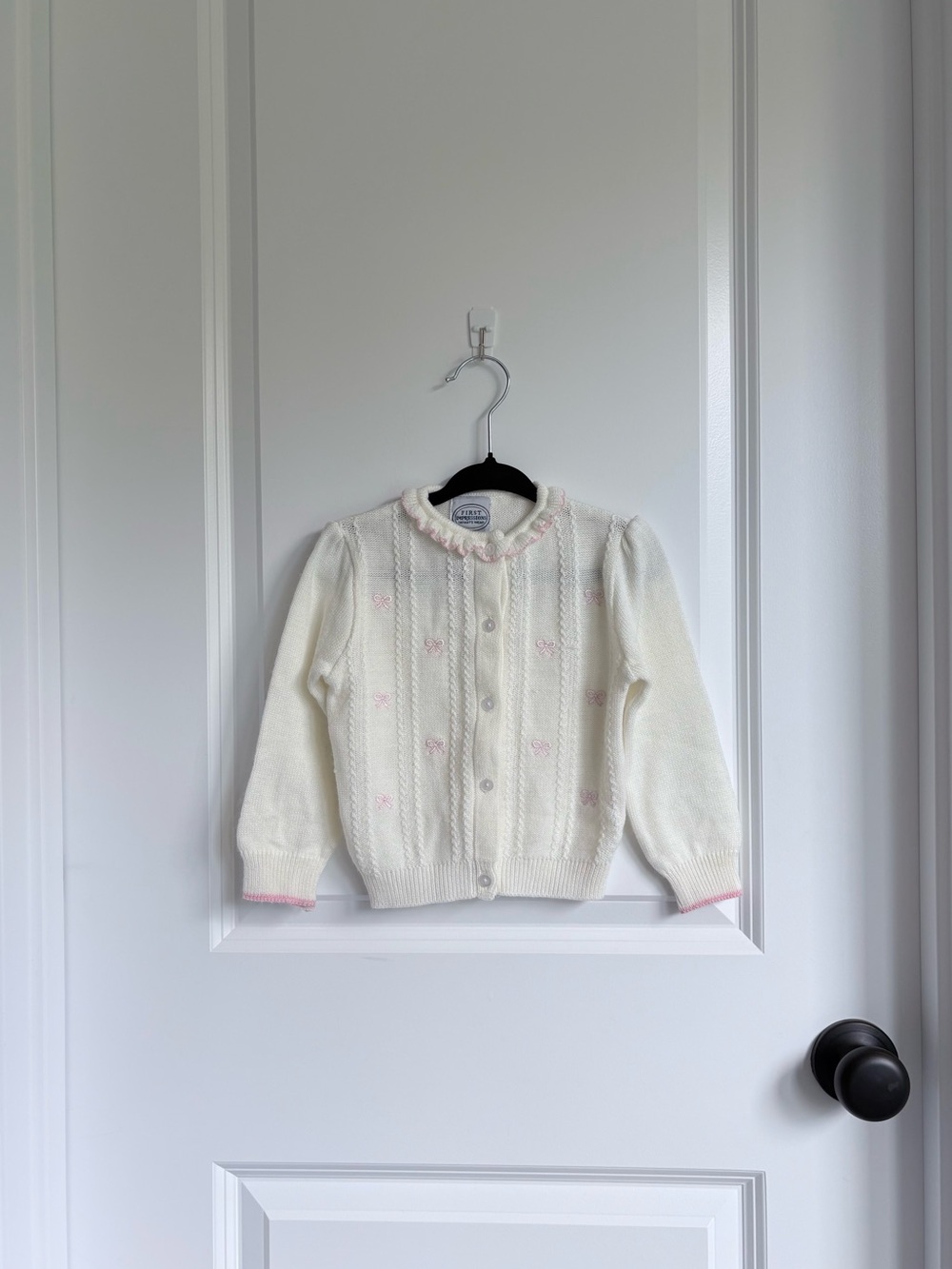 First Impressions 1990s Vintage Coquette Bow Knit Cardigan